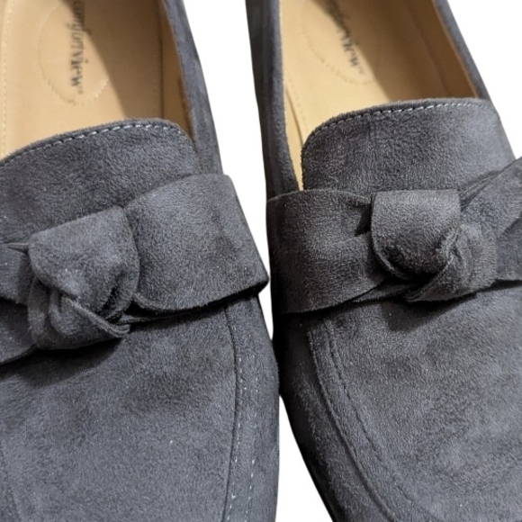 Comfortview Gray Suede Bow Detail Loafers, Size 8.5 - Picture 5 of 7